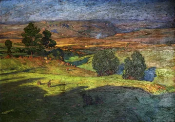 Paesaggio collinare al tramonto